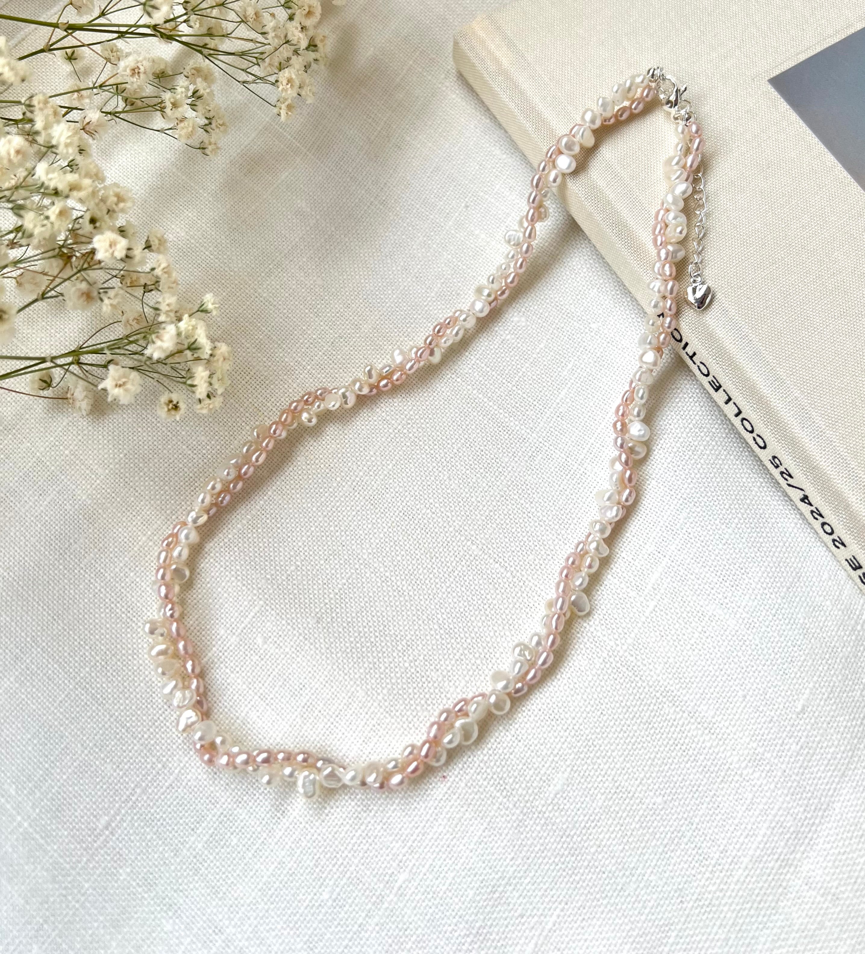 Double Strand Baroque Freshwater Pearl Choker Necklace