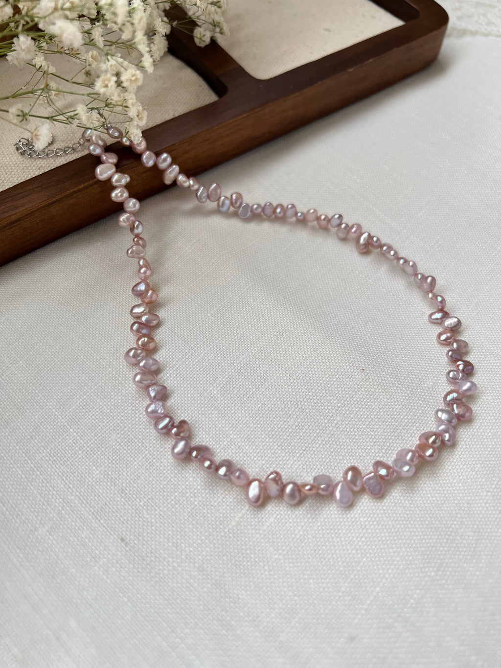 Petite Lavender Pearl Necklace | 4–5mm Freshwater Pearls