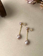 Lavender Freshwater Pearl Drop Earrings