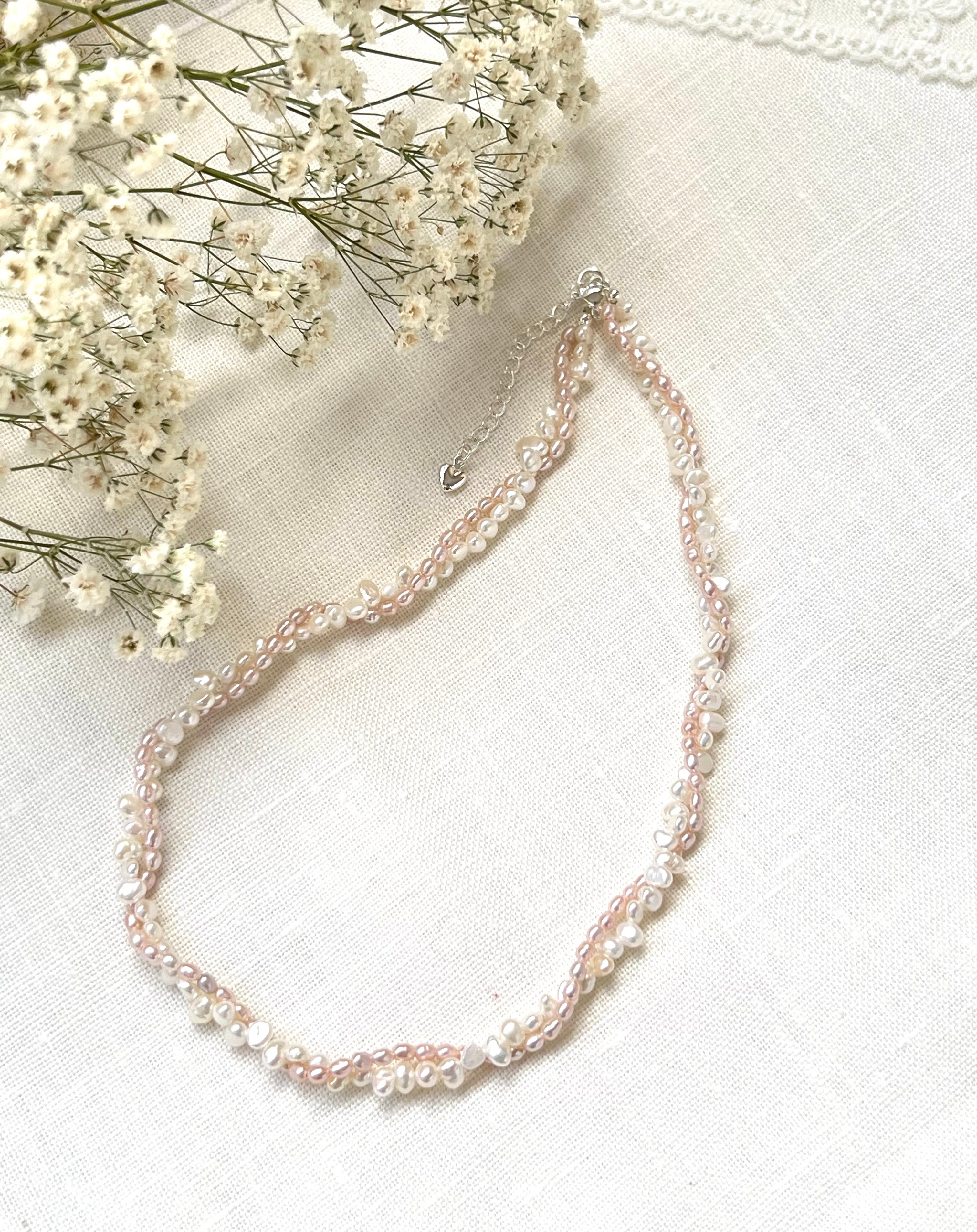 Double Strand Baroque Freshwater Pearl Choker Necklace