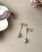 Lavender Freshwater Pearl Drop Earrings