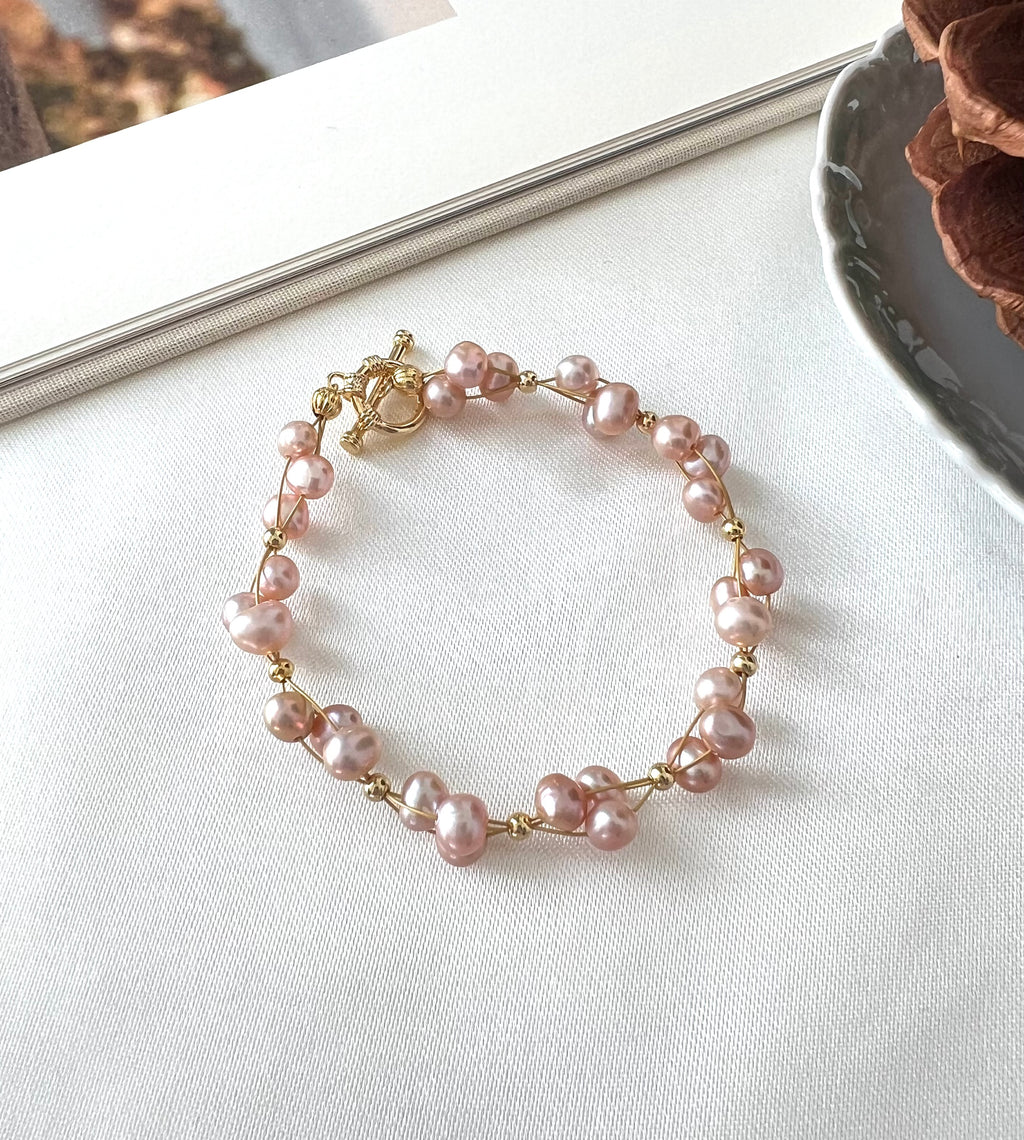 Blush Pink Freshwater Pearl Bracelet