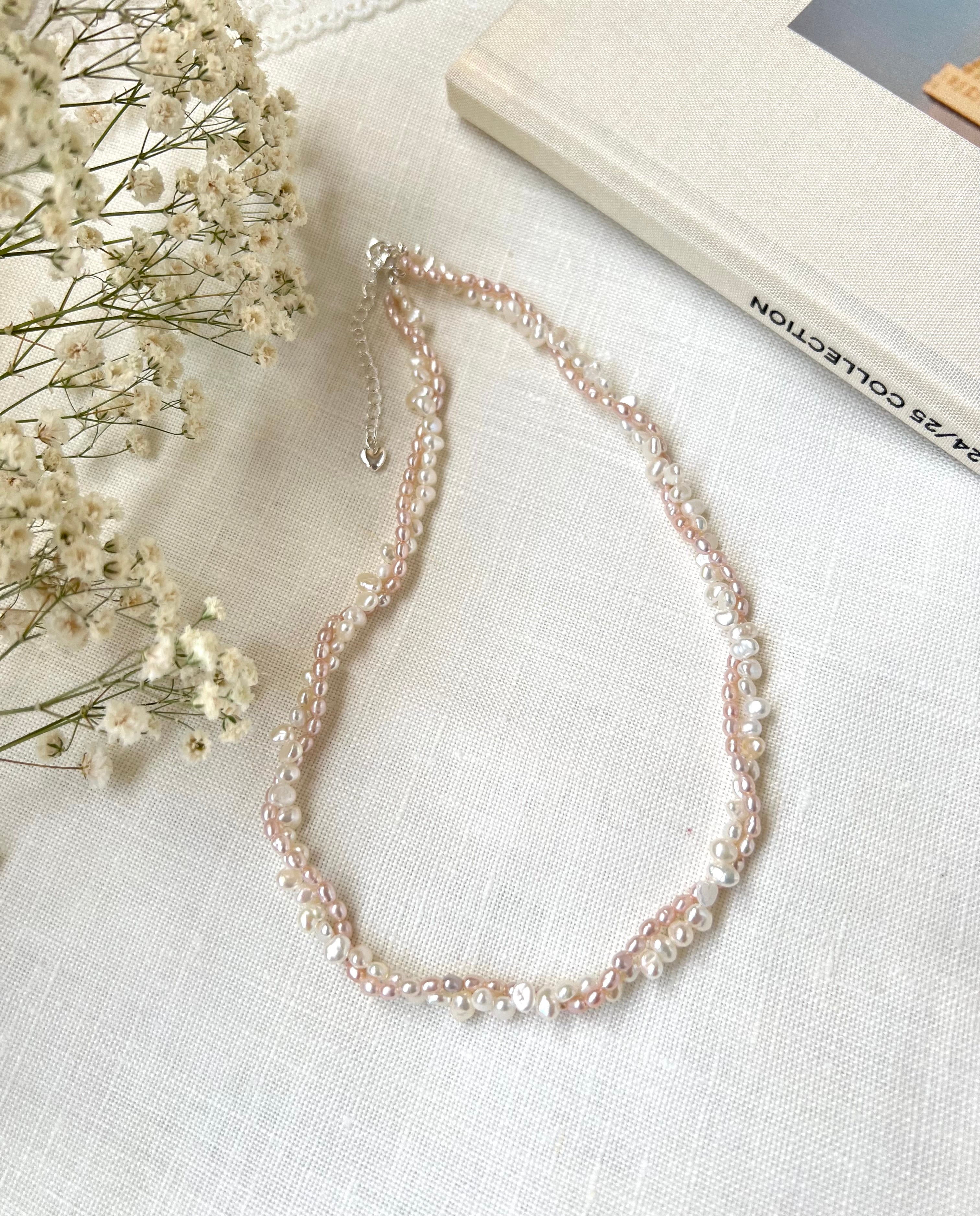 Double Strand Baroque Freshwater Pearl Choker Necklace