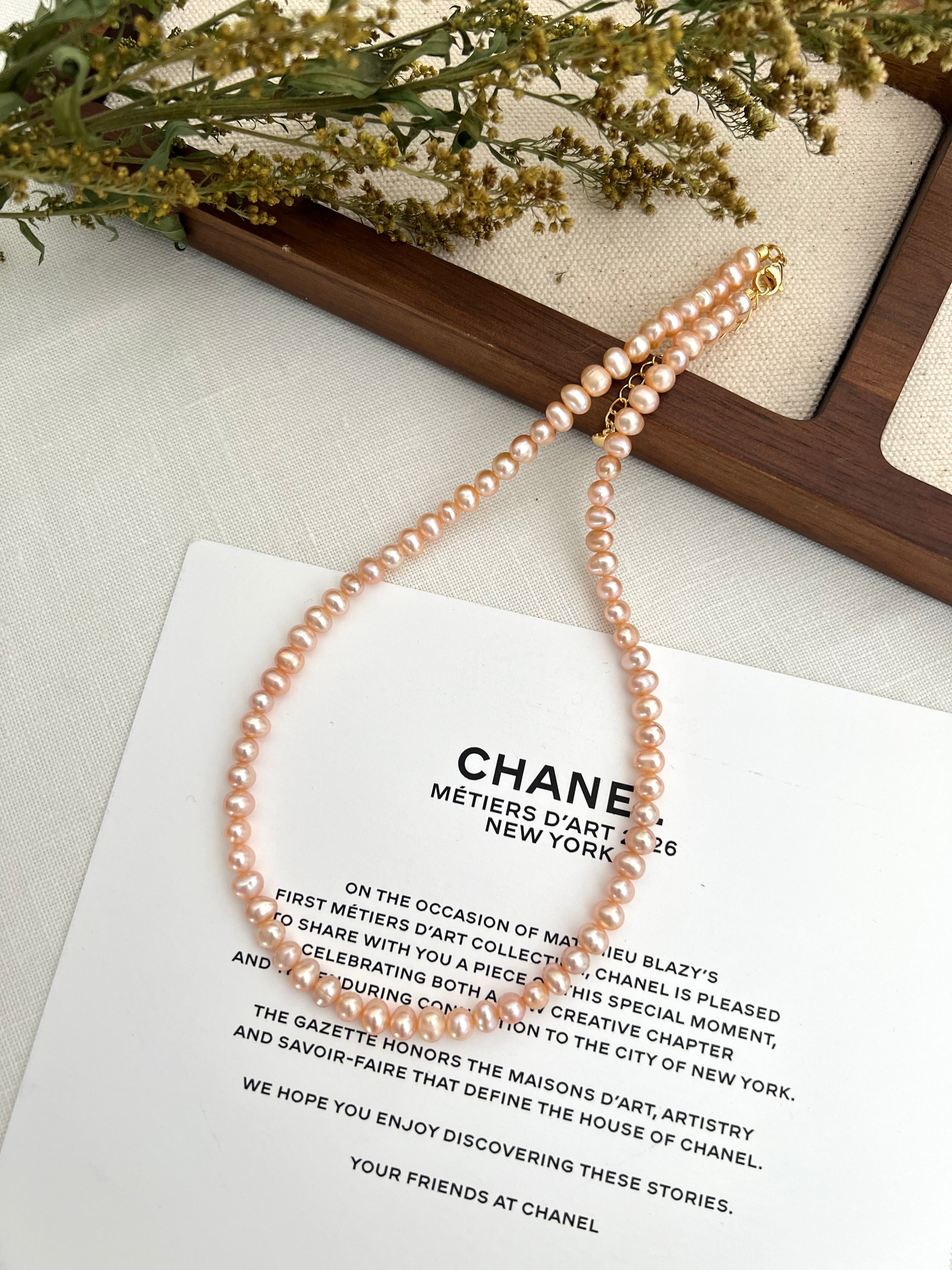 Blush Pink Pearl Necklace | Potato Freshwater Pearls