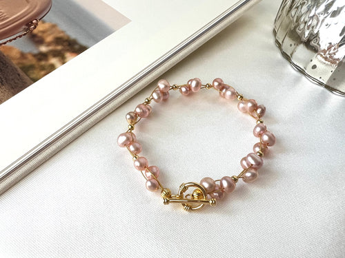 Blush Pink Freshwater Pearl Bracelet