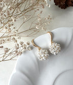 Hydrangea Freshwater Pearl Cluster Drop Earrings