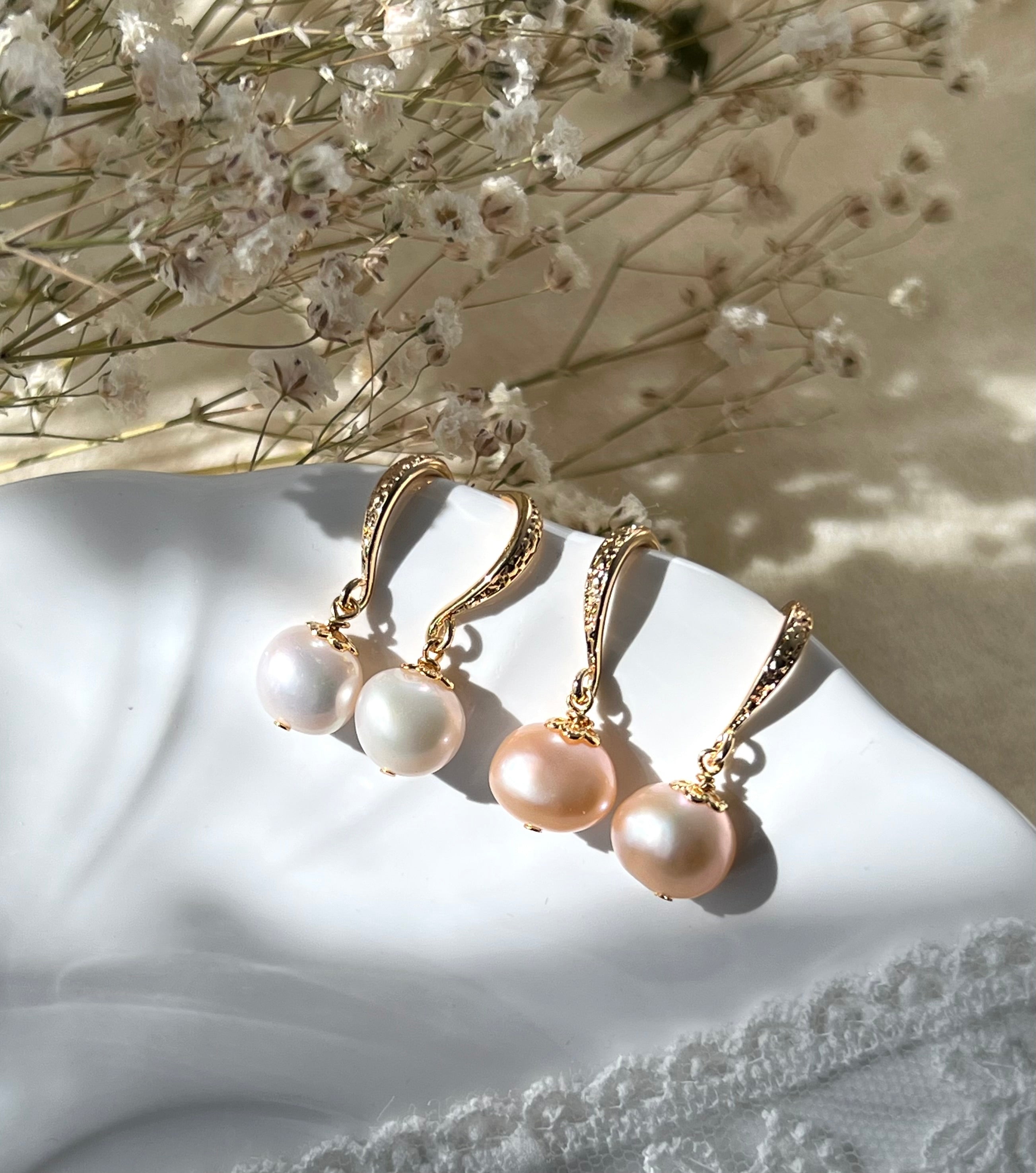 Vintage Freshwater Baroque Pearl Earrings