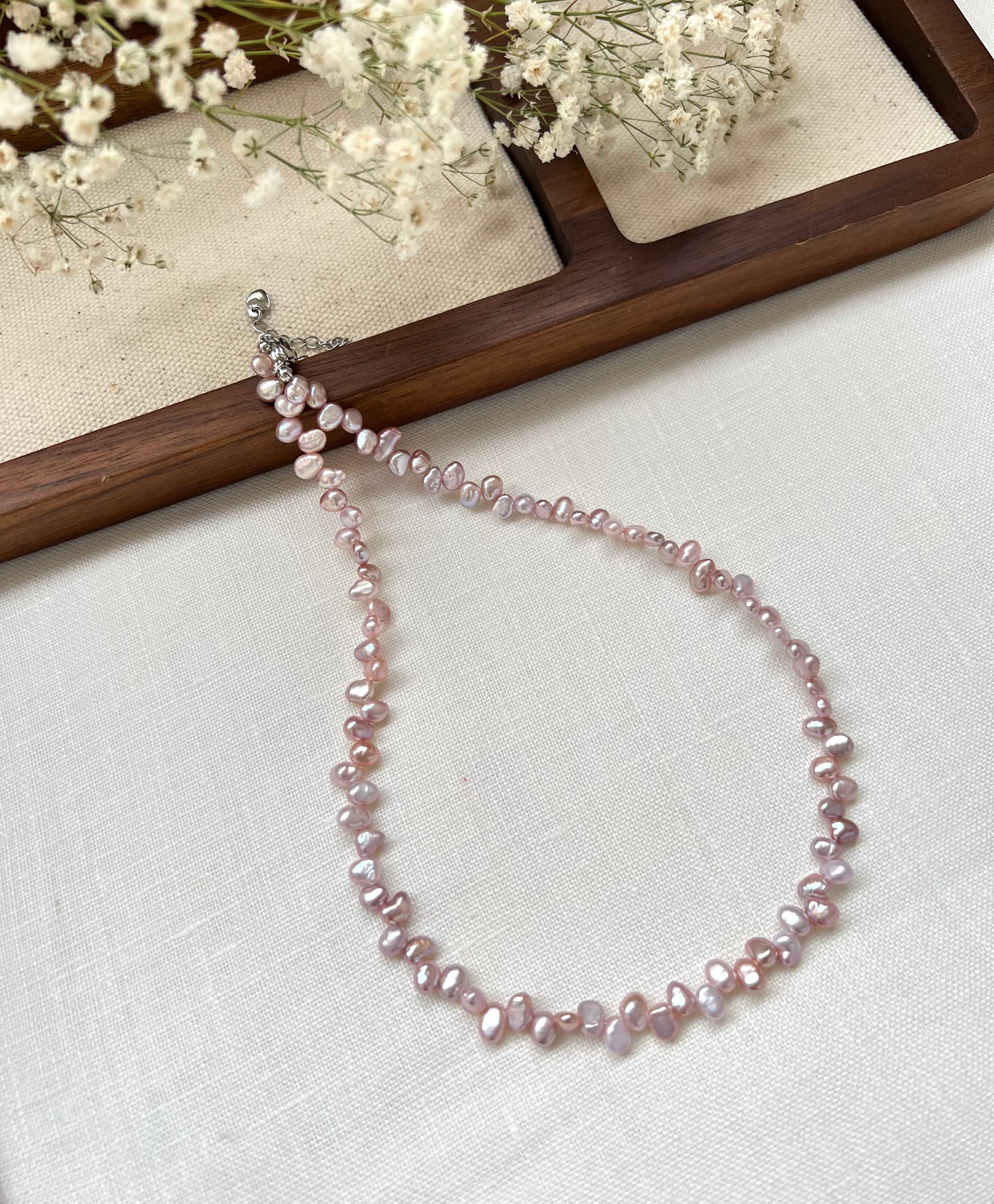 Petite Lavender Pearl Necklace | 4–5mm Freshwater Pearls