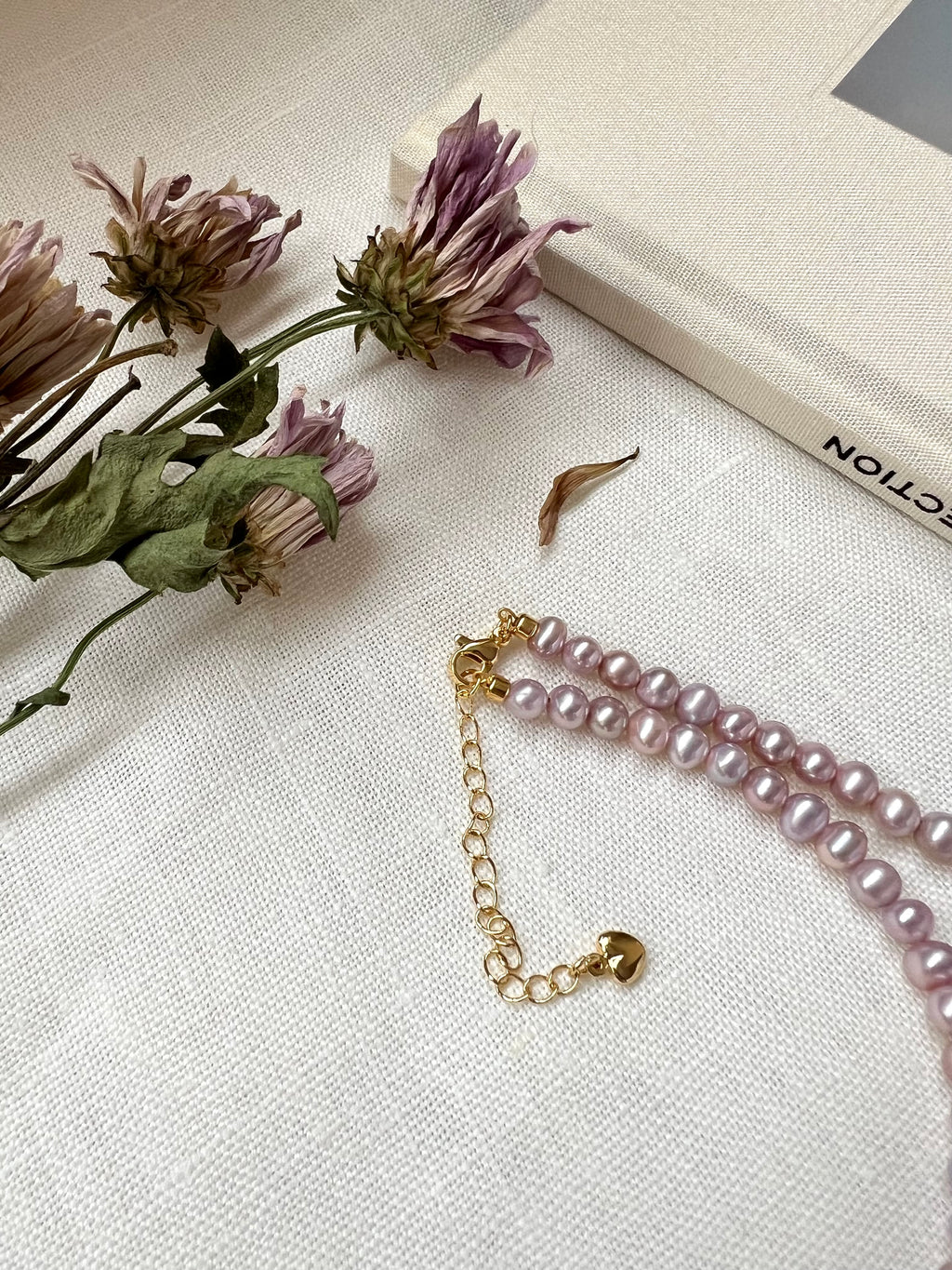 Lavender Freshwater Potato Pearl Necklace