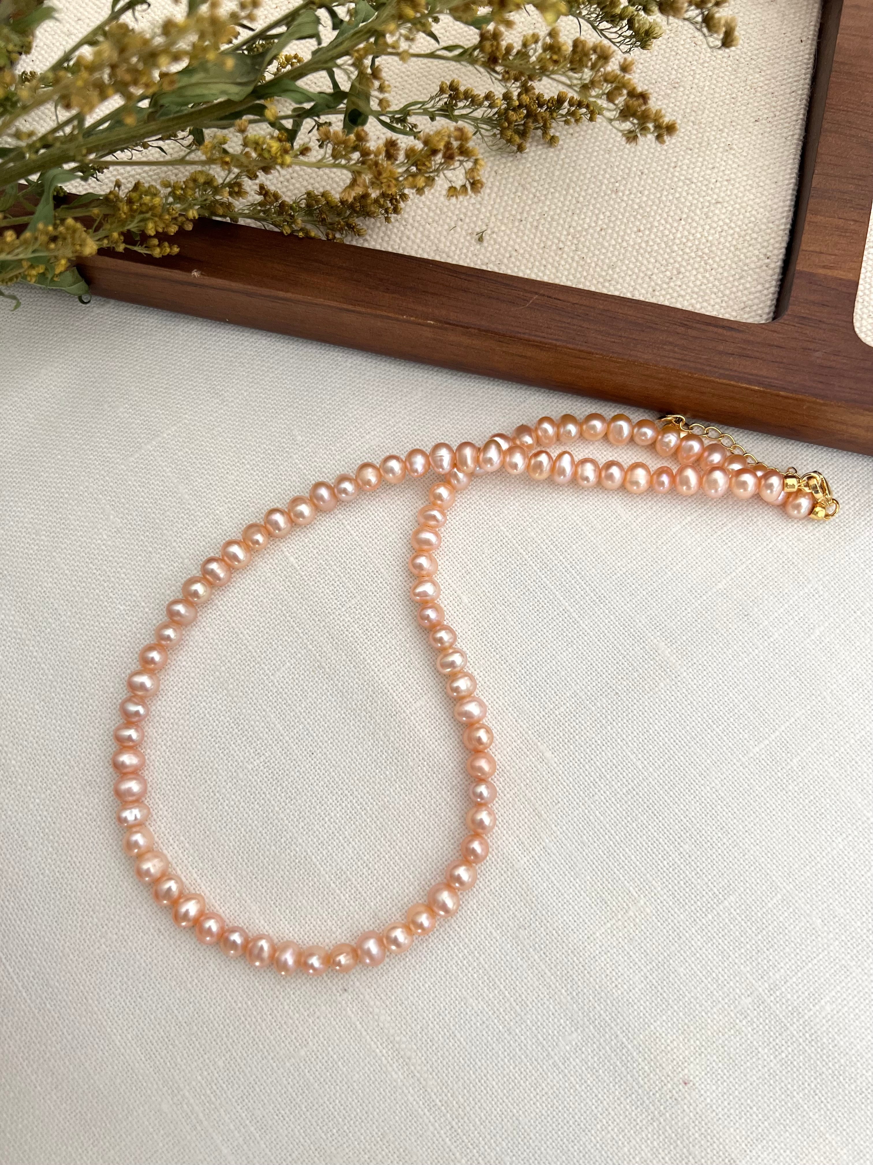 Blush Pink Pearl Necklace | Potato Freshwater Pearls