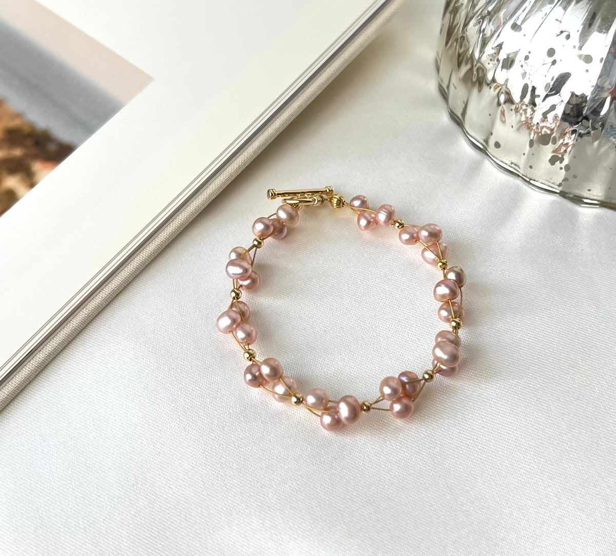 Blush Pink Freshwater Pearl Bracelet
