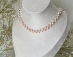 Handmade Blush Pink Freshwater Rice Pearl Necklace - 18K Gold or Platinum Plated