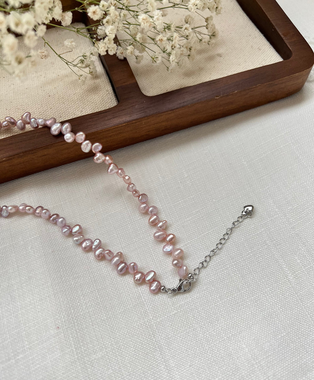 Petite Lavender Pearl Necklace | 4–5mm Freshwater Pearls