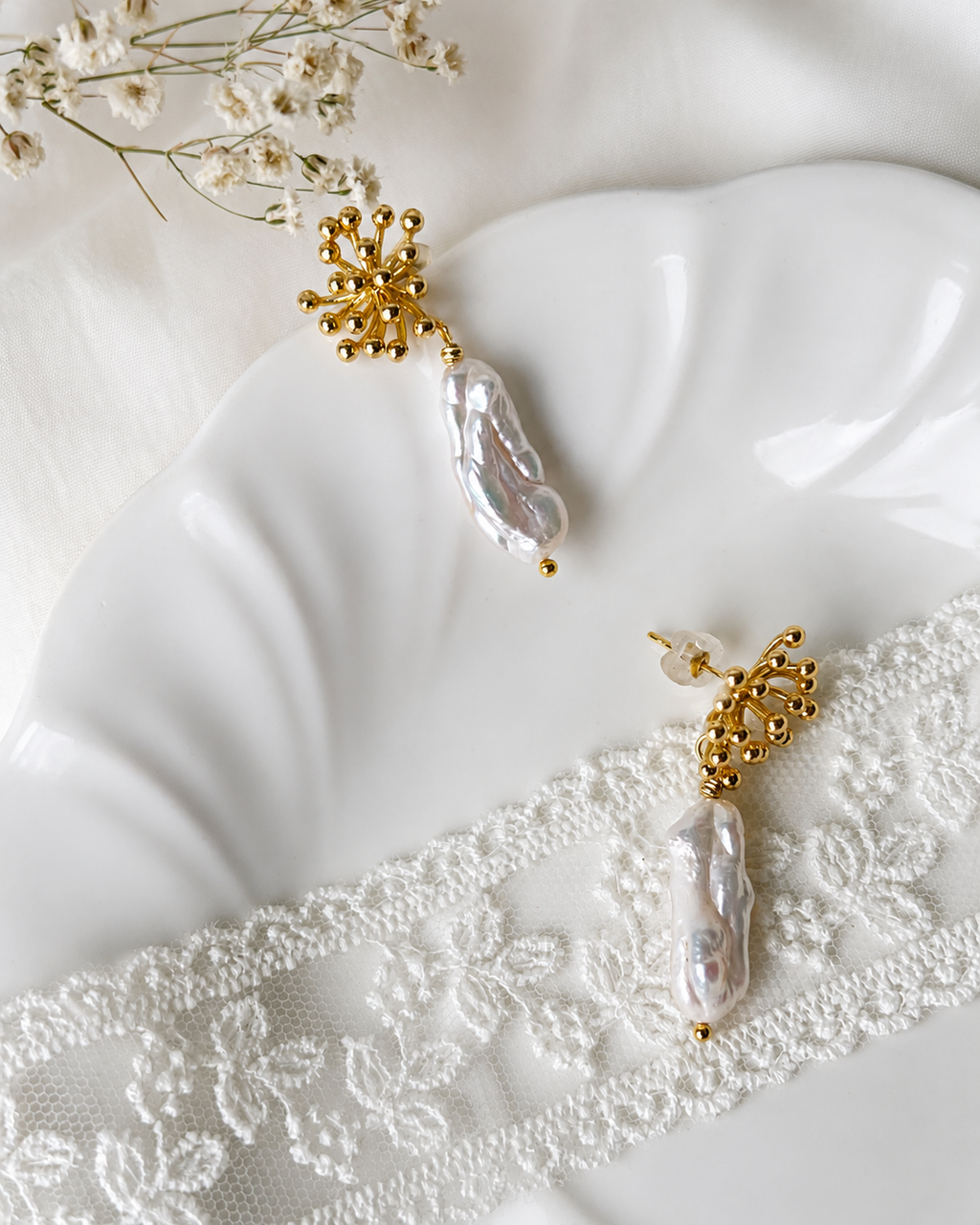 Freshwater Baroque Pearl Dangle Earrings