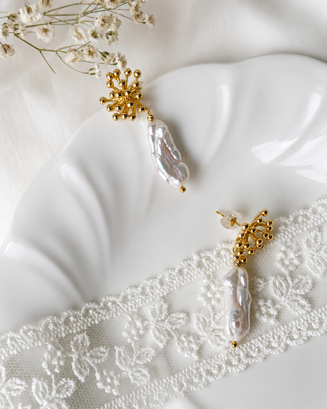 Freshwater Baroque Pearl Dangle Earrings