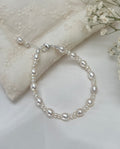 Freshwater Rice Pearl Bracelet with Silver Hardware