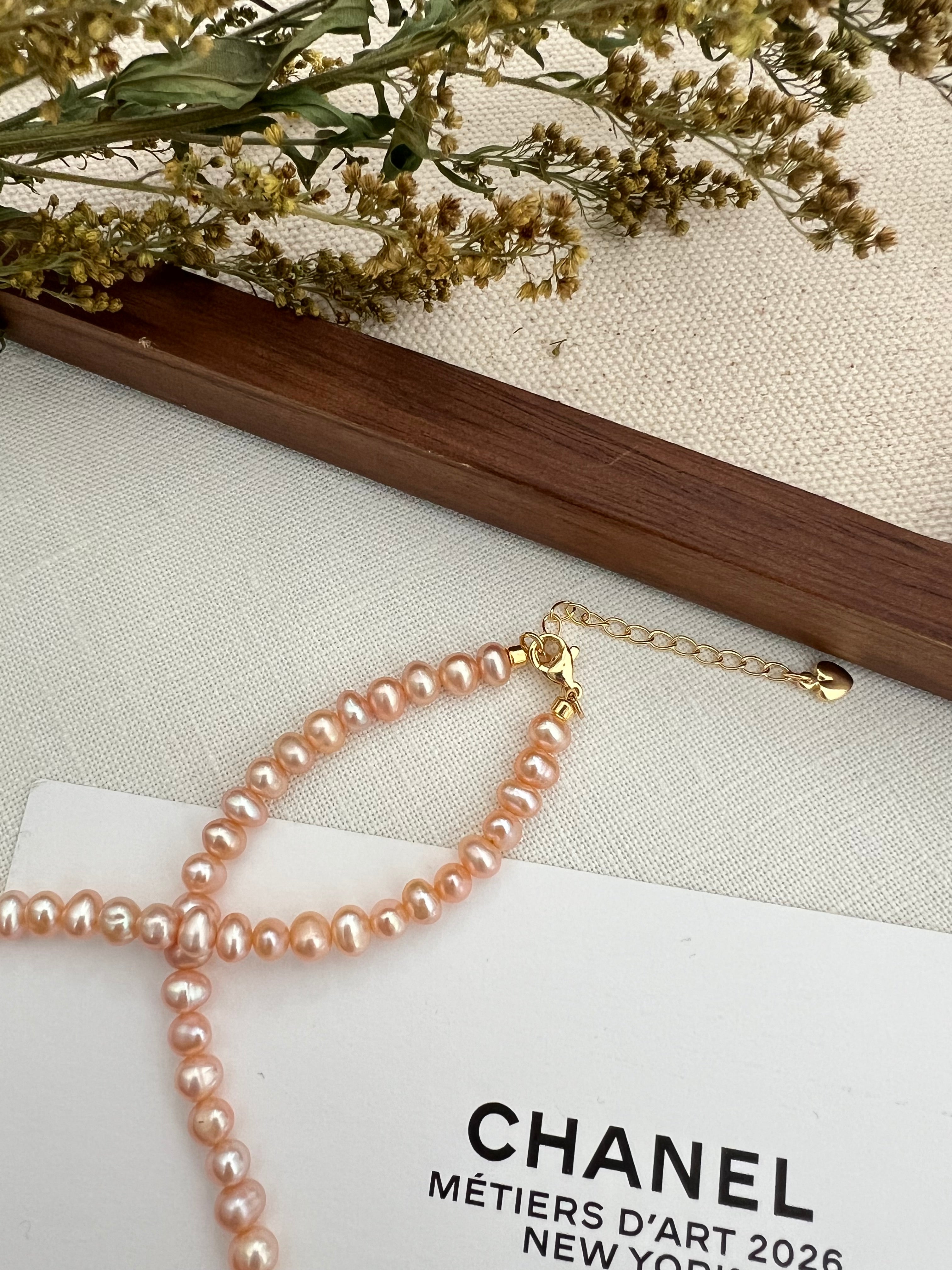 Blush Pink Pearl Necklace | Potato Freshwater Pearls