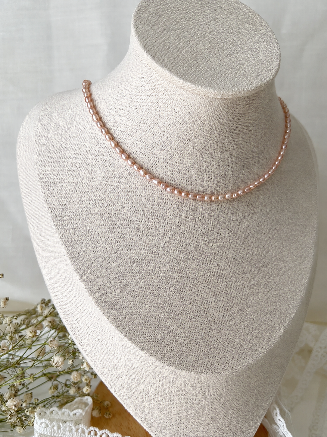 Dainty Light Pink Freshwater Pearl Necklace