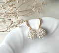Hydrangea Freshwater Pearl Cluster Drop Earrings