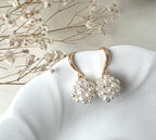 Hydrangea Freshwater Pearl Cluster Drop Earrings