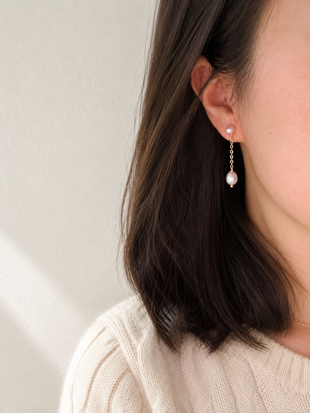 Lavender Freshwater Pearl Drop Earrings