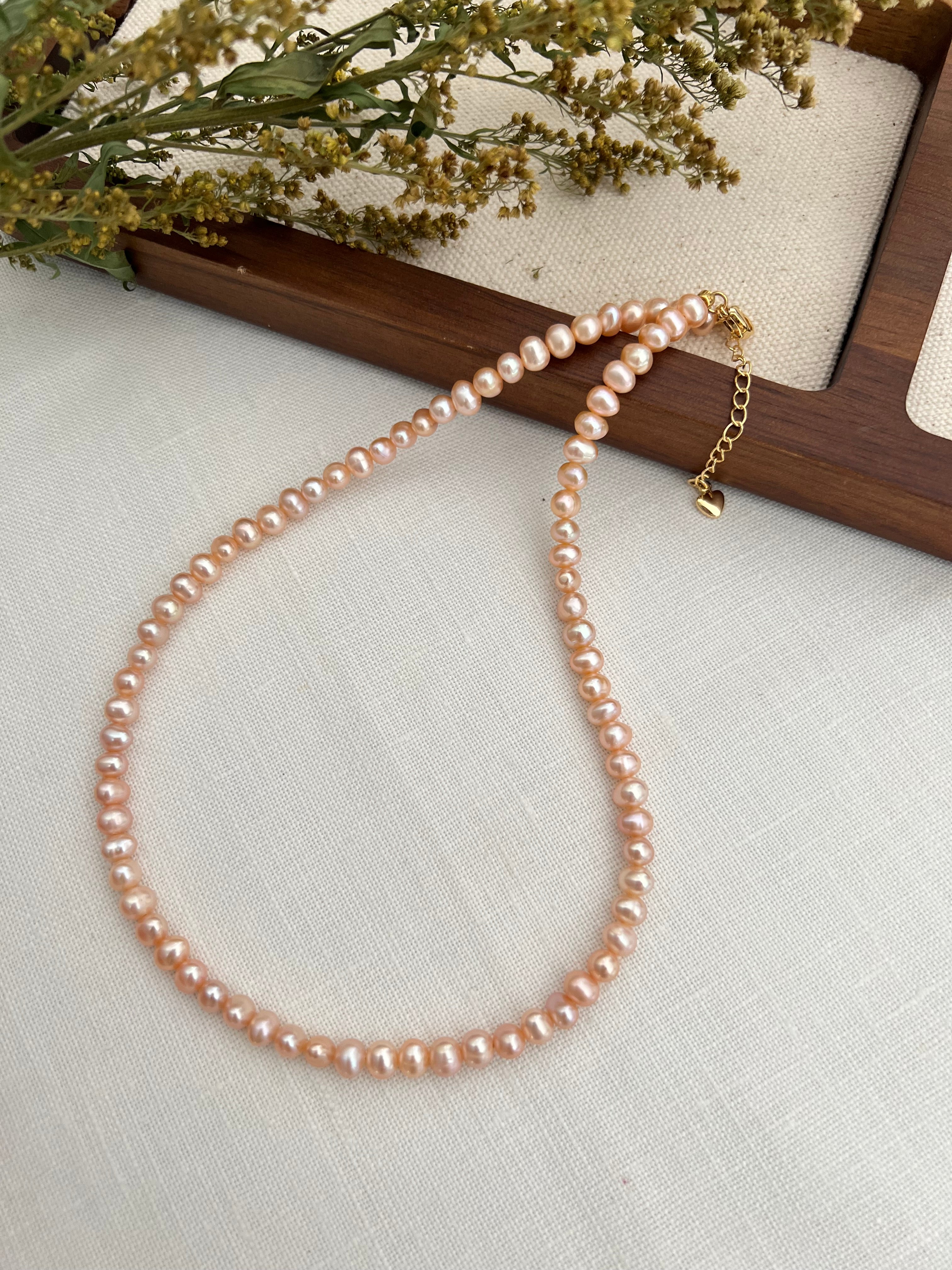 Blush Pink Pearl Necklace | Potato Freshwater Pearls