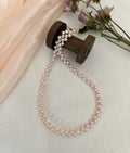 Handmade Blush Pink Freshwater Rice Pearl Necklace - 18K Gold or Platinum Plated