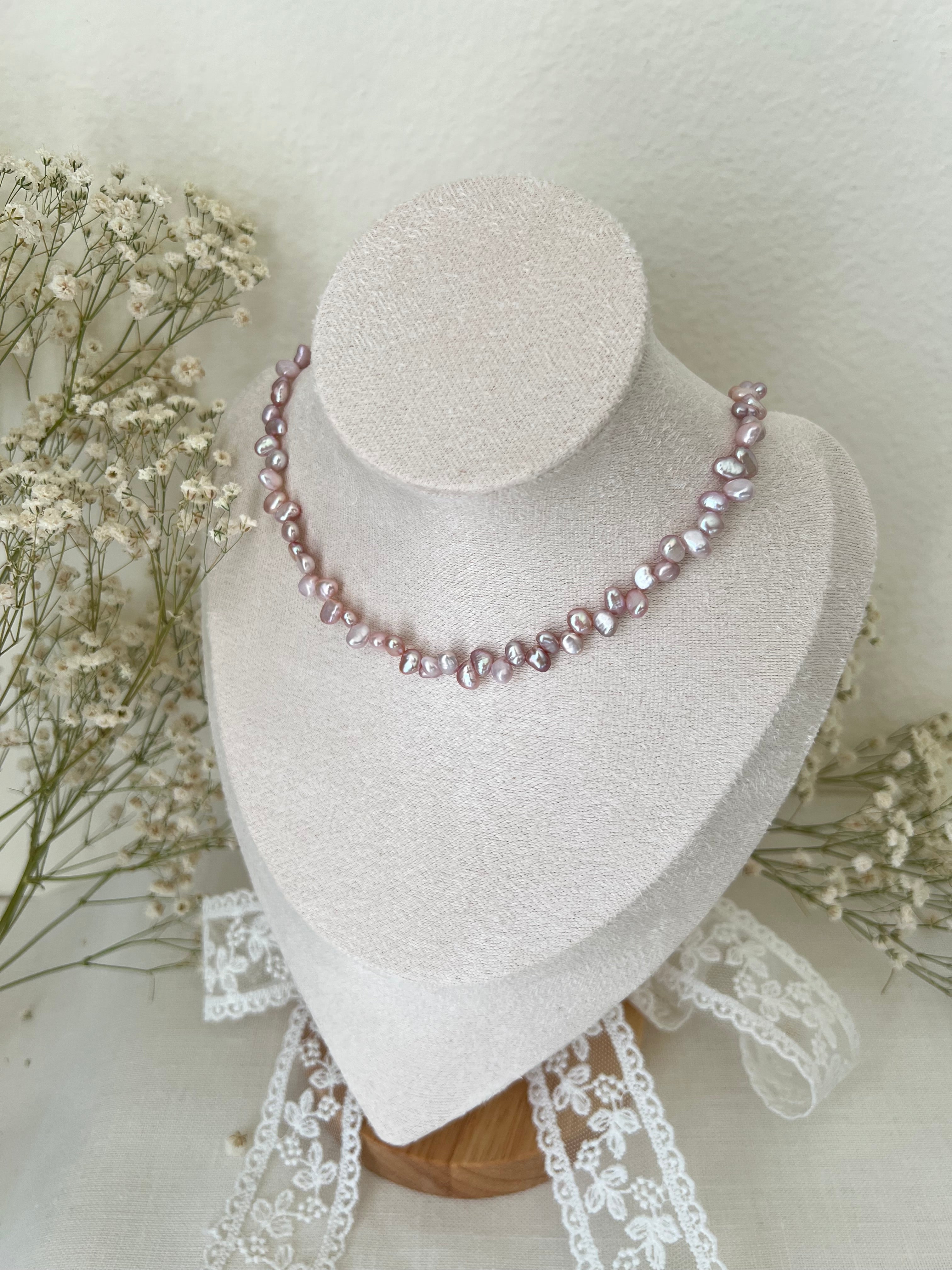 Petite Lavender Pearl Necklace | 4–5mm Freshwater Pearls