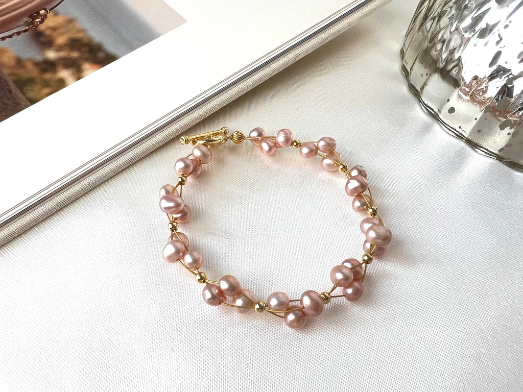Blush Pink Freshwater Pearl Bracelet