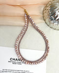 Blush Lavender Double Strand Pearl Necklace | Soft Layered Elegance