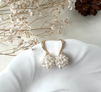 Hydrangea Freshwater Pearl Cluster Drop Earrings