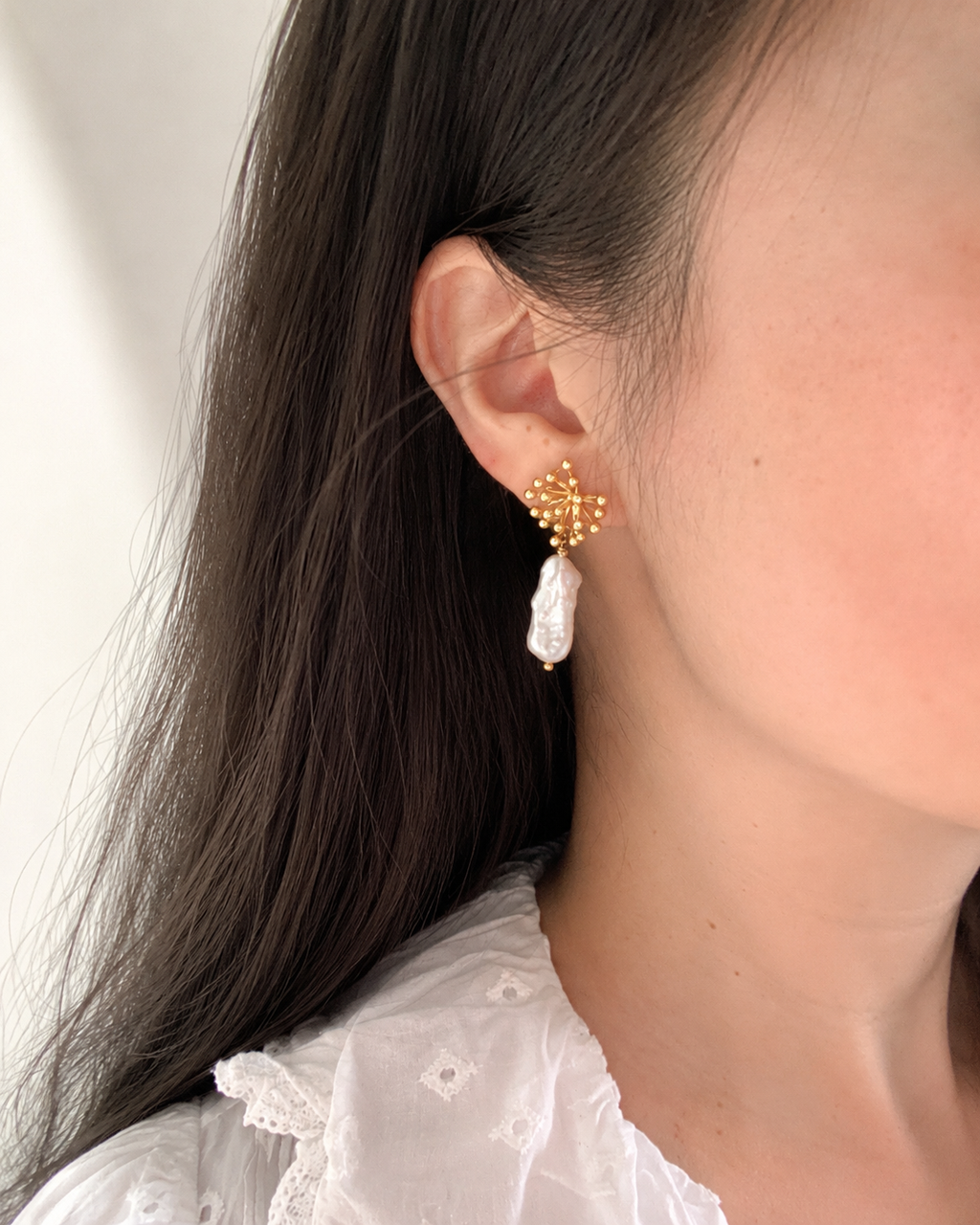 Freshwater Baroque Pearl Dangle Earrings