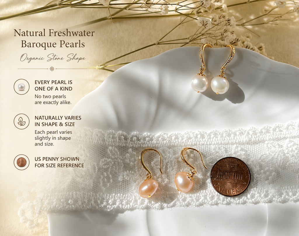 Vintage Freshwater Baroque Pearl Earrings