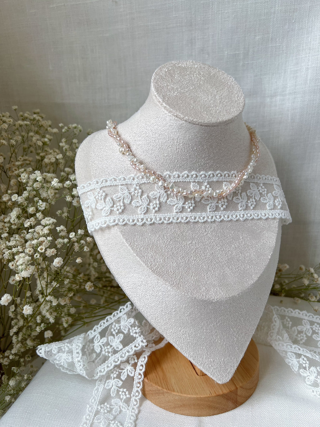 Double Strand Baroque Freshwater Pearl Choker Necklace